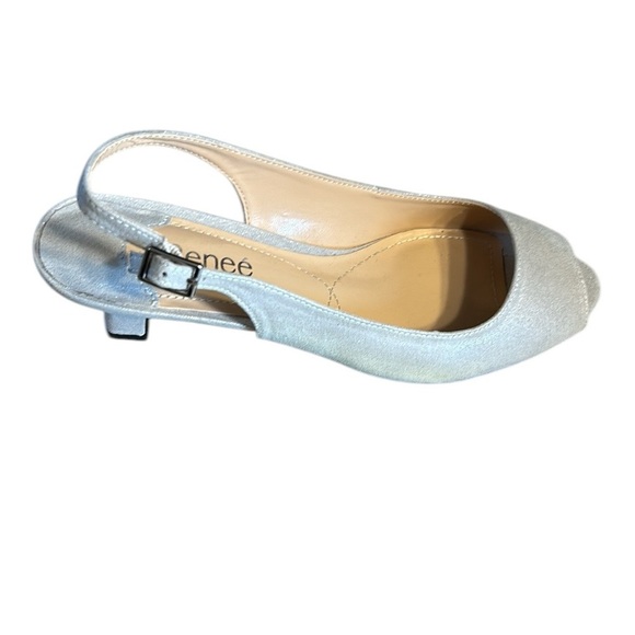 J.Renee shoes,NIB,women 9M,satin shine,Slingback,kitten heels,peep toe,prom - Picture 13 of 14